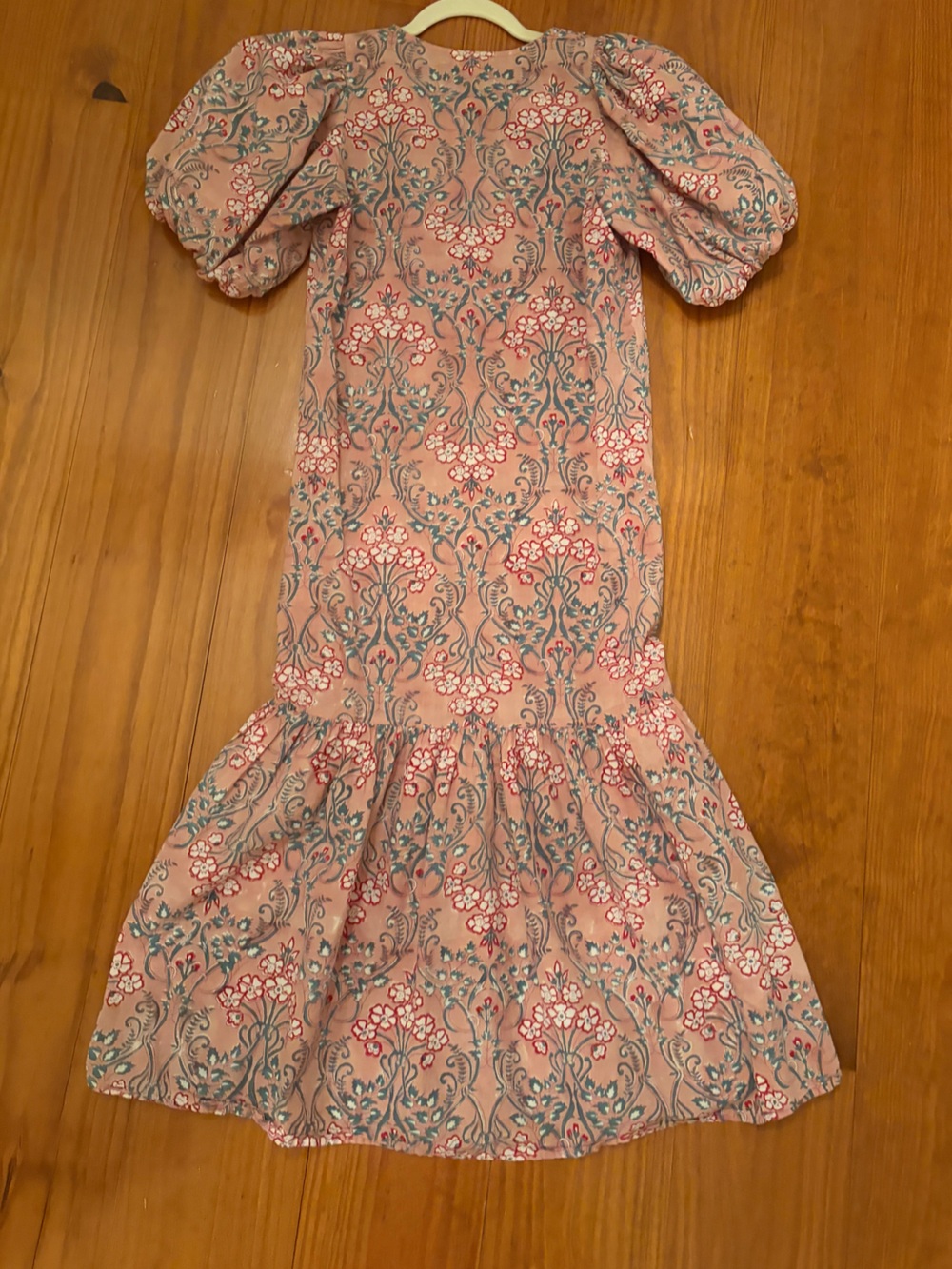 ANNA CATE Floral Pink Puff Sleeve mifi Dress